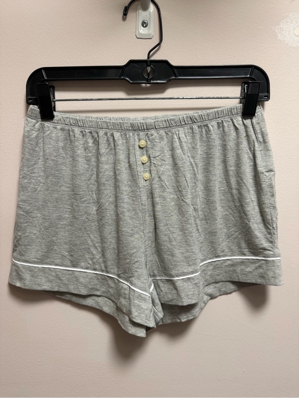 Gap Women’s Grey Pajama Shorts with Button Detail XS
